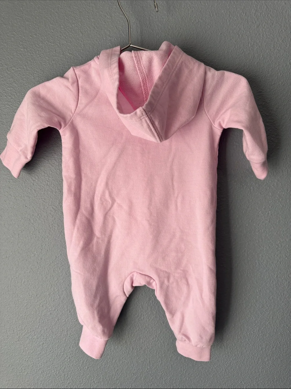 Nike Light Pink Zip-Up Baby Romper